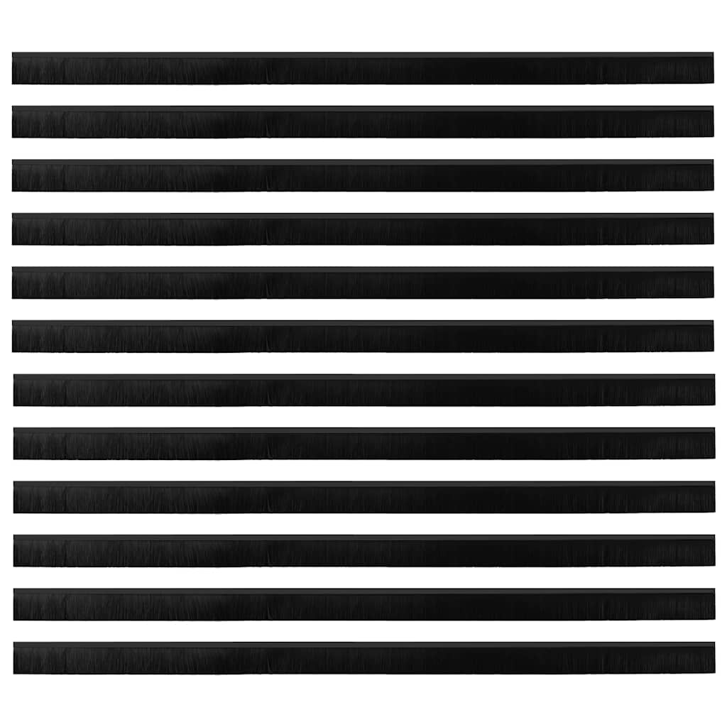 Schroefbare Deurborstelafsluitingen 12 pcs Zwart 100 cm is nu te koop bij PeponiXL, paradijselijk wonen!