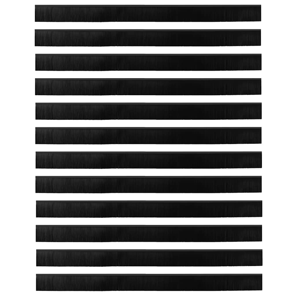 Schroefbare Deurborstelafsluitingen 12 pcs Zwart 100 cm is nu te koop bij PeponiXL, paradijselijk wonen!