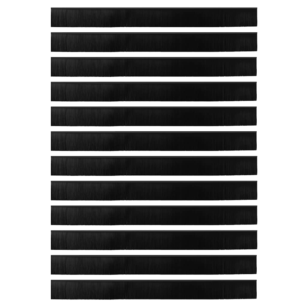 Schroefbare Deurborstelafsluitingen 12 pcs Zwart 100 cm is nu te koop bij PeponiXL, paradijselijk wonen!