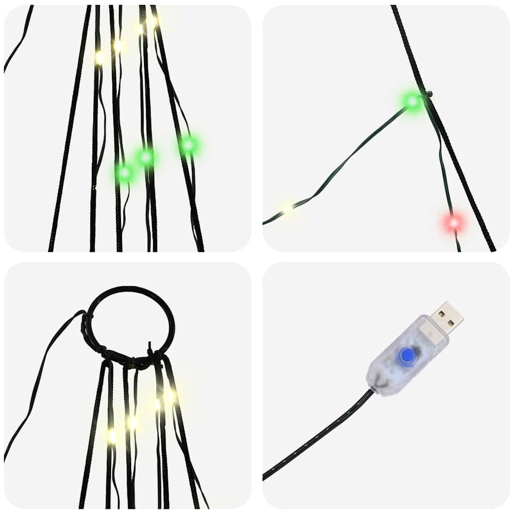 LED Kerstboom met Grondspiesjes Multikleur 182 cm Metaal is nu te koop bij PeponiXL, paradijselijk wonen!