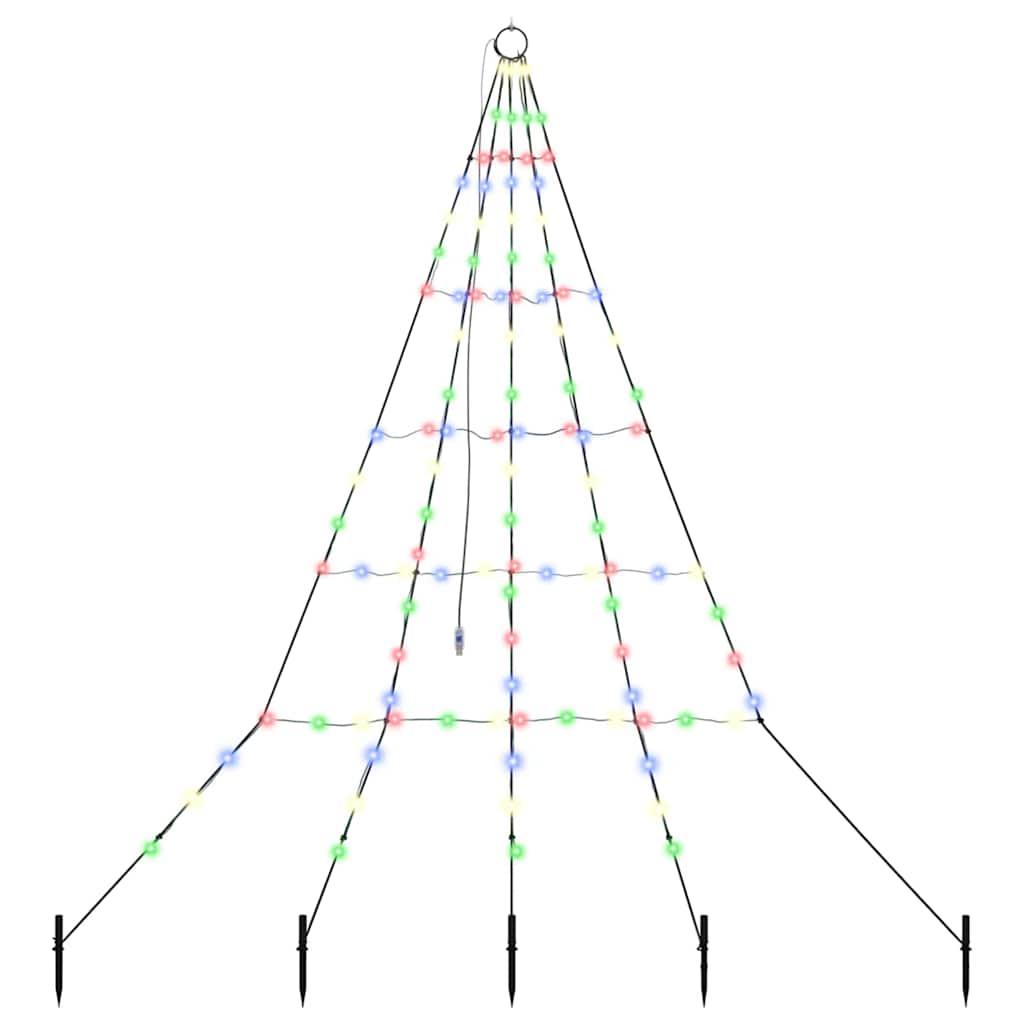 LED Kerstboom met Grondspiesjes Multikleur 182 cm Metaal is nu te koop bij PeponiXL, paradijselijk wonen!