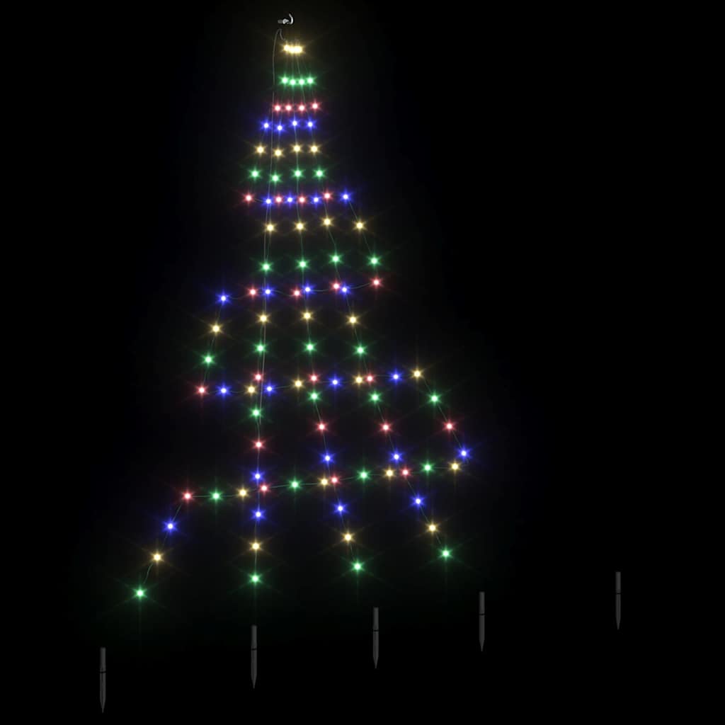 LED Kerstboom met Grondspiesjes Multikleur 182 cm Metaal is nu te koop bij PeponiXL, paradijselijk wonen!