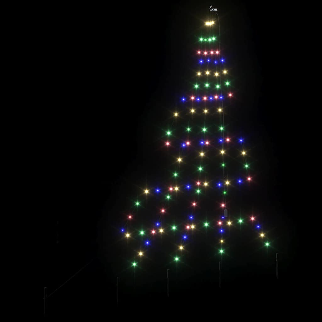 LED Kerstboom met Grondspiesjes Multikleur 182 cm Metaal is nu te koop bij PeponiXL, paradijselijk wonen!
