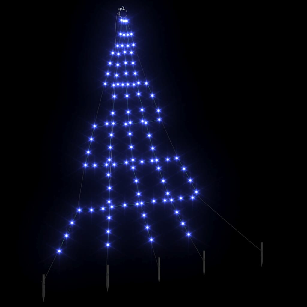 LED Kerstboom met Grondspiesjes met 112 LED Blauw 182 cm Metaal is nu te koop bij PeponiXL, paradijselijk wonen!