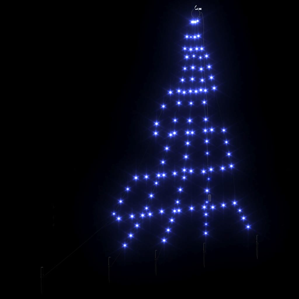 LED Kerstboom met Grondspiesjes met 112 LED Blauw 182 cm Metaal is nu te koop bij PeponiXL, paradijselijk wonen!