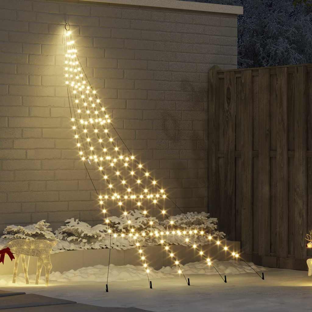 LED Kerstboom met Grondspiesjes Warmwit 306 cm Metaal is nu te koop bij PeponiXL, paradijselijk wonen!