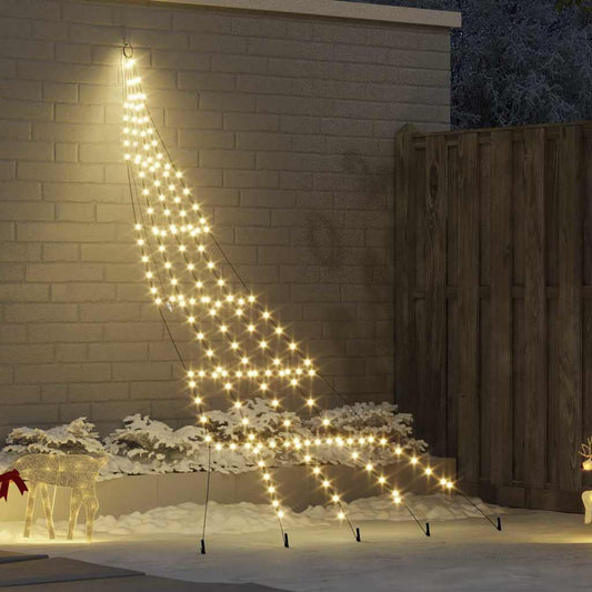 LED Kerstboom met Grondspiesjes Warmwit 306 cm Metaal is nu te koop bij PeponiXL, paradijselijk wonen!