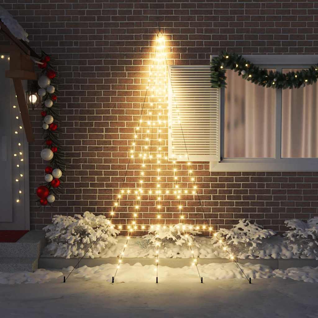 LED Kerstboom met Grondspiesjes Warmwit 306 cm Metaal is nu te koop bij PeponiXL, paradijselijk wonen!