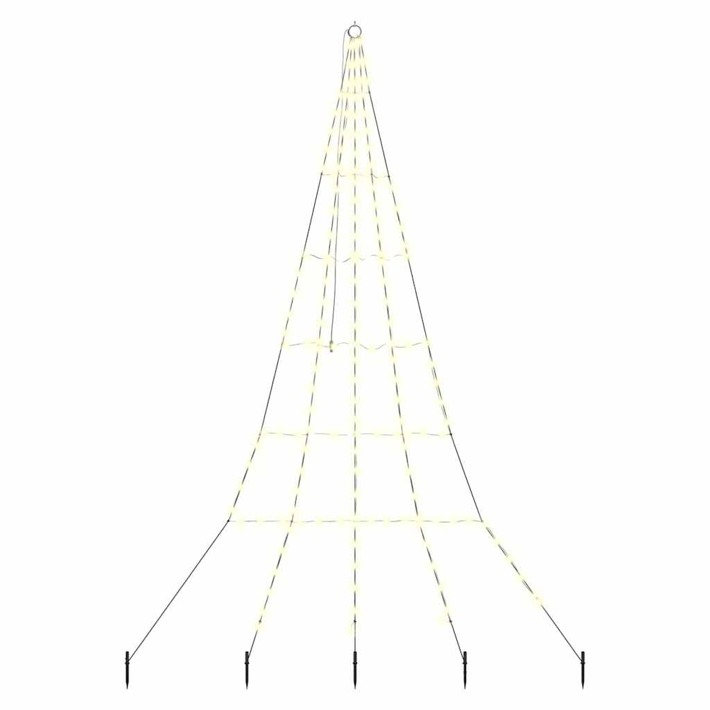 LED Kerstboom met Grondspiesjes Warmwit 306 cm Metaal is nu te koop bij PeponiXL, paradijselijk wonen!