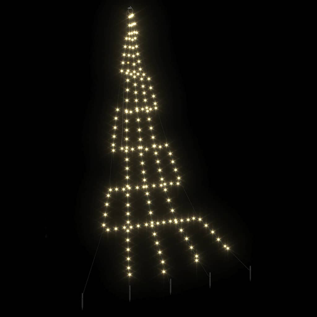 LED Kerstboom met Grondspiesjes Warmwit 306 cm Metaal is nu te koop bij PeponiXL, paradijselijk wonen!