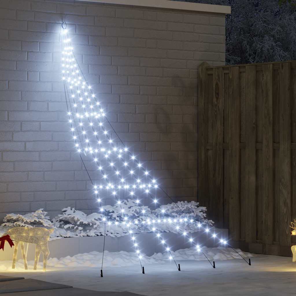 LED Kerstboom met Grondspiesjes Koudwit 306 cm Metaal is nu te koop bij PeponiXL, paradijselijk wonen!