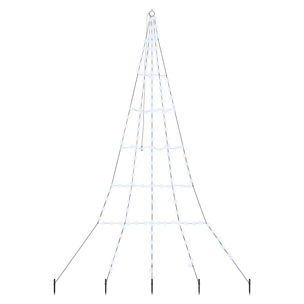 LED Kerstboom met Grondspiesjes Koudwit 306 cm Metaal is nu te koop bij PeponiXL, paradijselijk wonen!