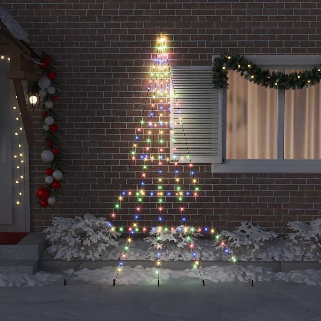 LED Kerstboom met Grondspiesjes Multikleur 306 cm Metaal is nu te koop bij PeponiXL, paradijselijk wonen!