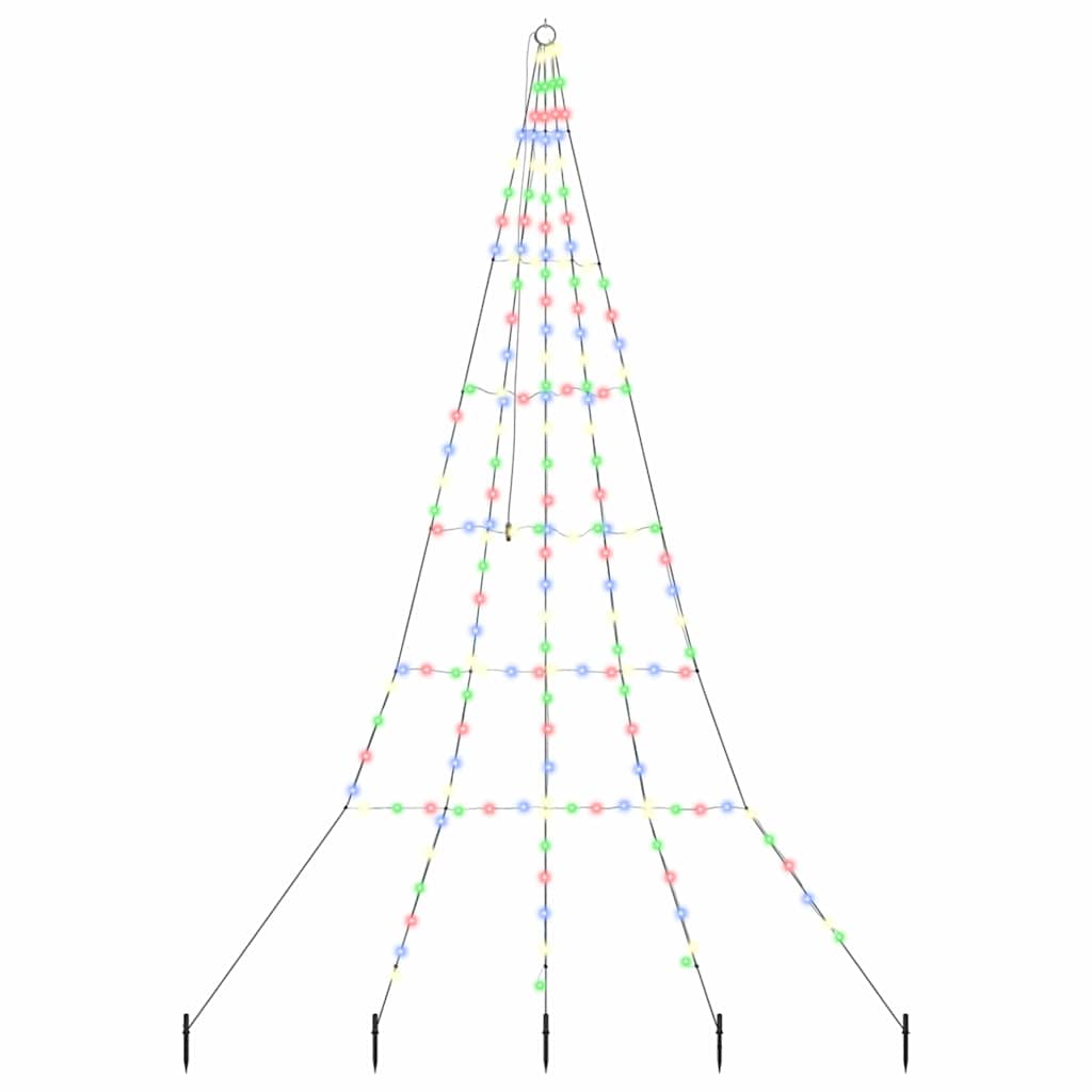LED Kerstboom met Grondspiesjes Multikleur 306 cm Metaal is nu te koop bij PeponiXL, paradijselijk wonen!