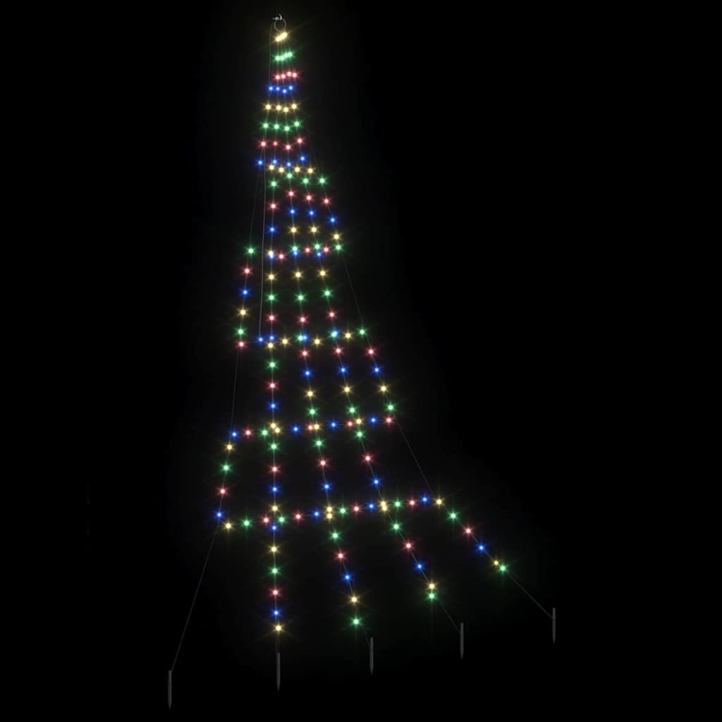 LED Kerstboom met Grondspiesjes Multikleur 306 cm Metaal is nu te koop bij PeponiXL, paradijselijk wonen!