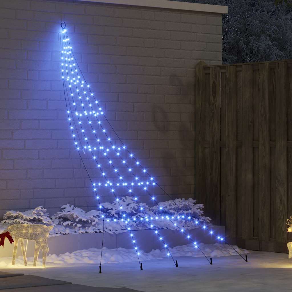 LED Kerstboom met Grondspiesjes met 168 LED Blauw 306 cm Metaal is nu te koop bij PeponiXL, paradijselijk wonen!