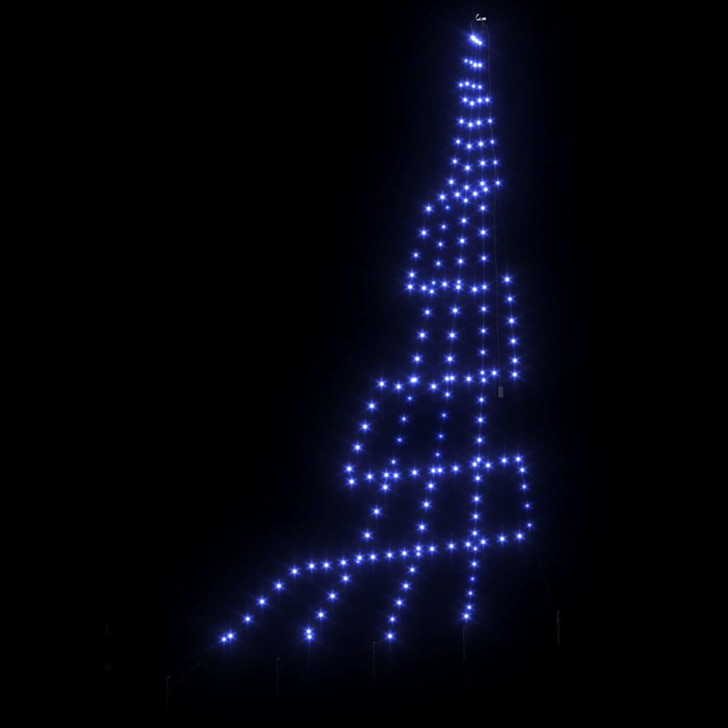 LED Kerstboom met Grondspiesjes met 168 LED Blauw 306 cm Metaal is nu te koop bij PeponiXL, paradijselijk wonen!