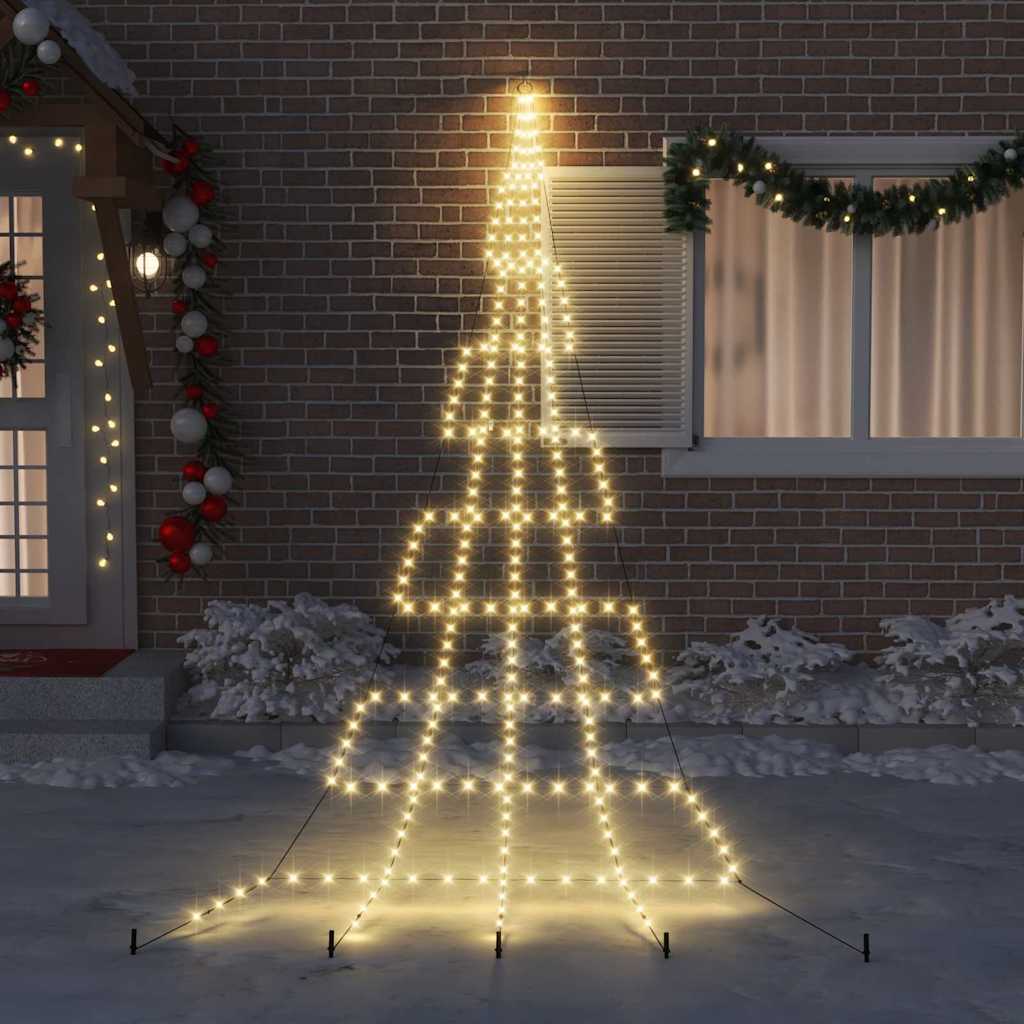 LED Kerstboom met Grondspiesjes Warmwit 511 cm Metaal is nu te koop bij PeponiXL, paradijselijk wonen!