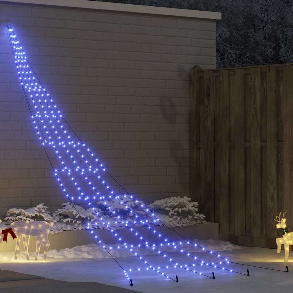 LED Kerstboom met Grondspiesjes met 276 LED Blauw 511 cm Metaal is nu te koop bij PeponiXL, paradijselijk wonen!