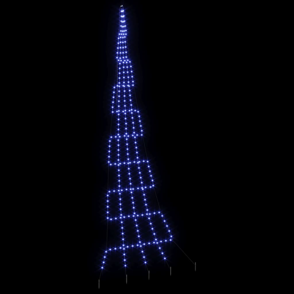 LED Kerstboom met Grondspiesjes met 276 LED Blauw 511 cm Metaal is nu te koop bij PeponiXL, paradijselijk wonen!