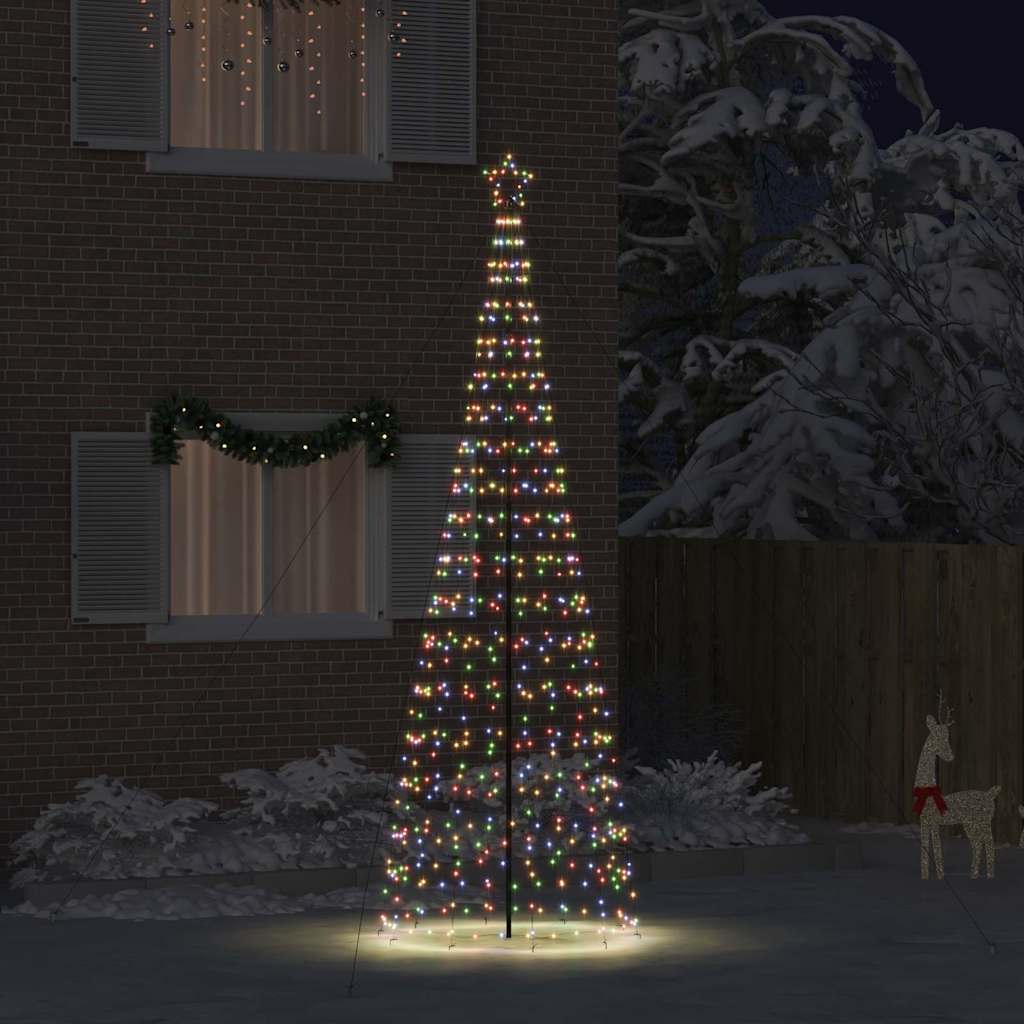 LED Kerstboom met Grondspiesjes Multikleur 400 cm IJzer is nu te koop bij PeponiXL, paradijselijk wonen!
