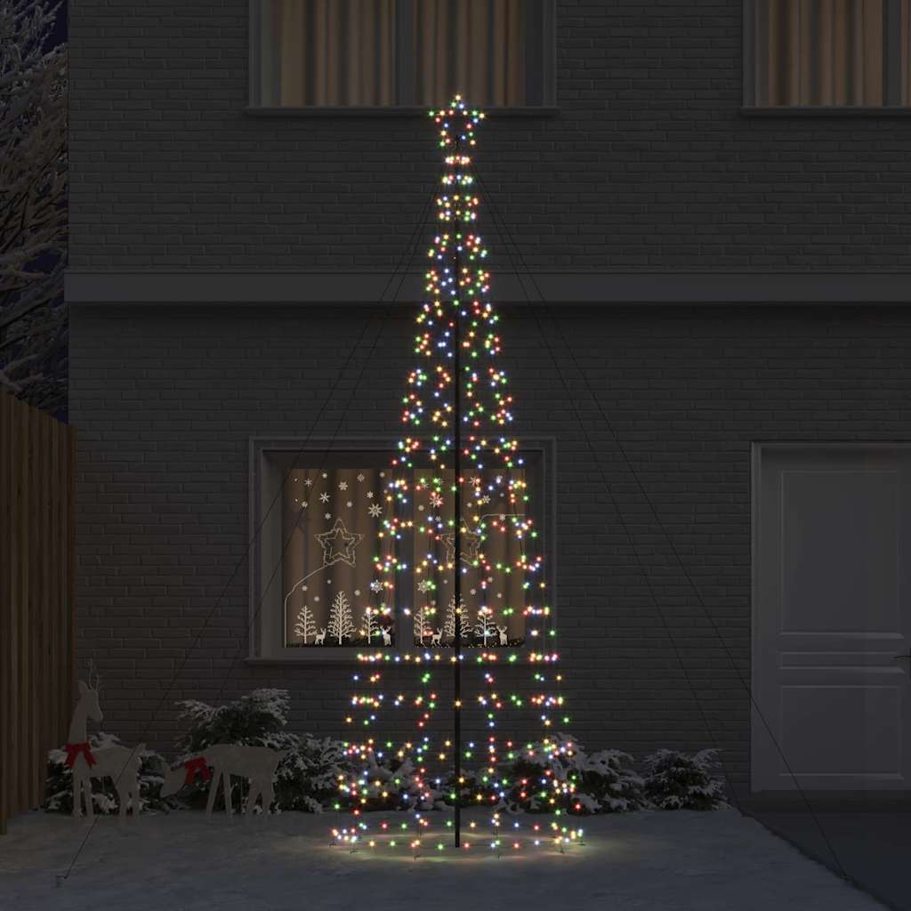 LED Kerstboom met Grondspiesjes Multikleur 400 cm IJzer is nu te koop bij PeponiXL, paradijselijk wonen!
