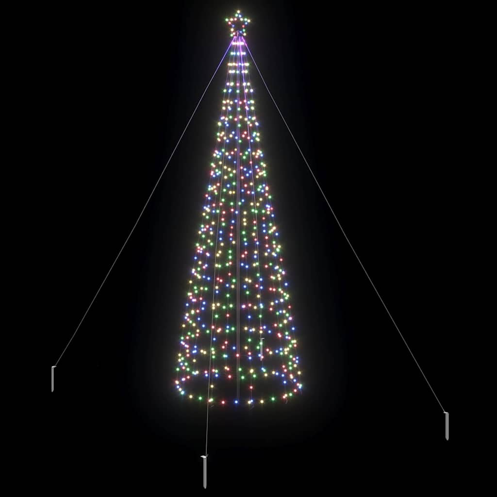 LED Kerstboom met Grondspiesjes Multikleur 400 cm IJzer is nu te koop bij PeponiXL, paradijselijk wonen!