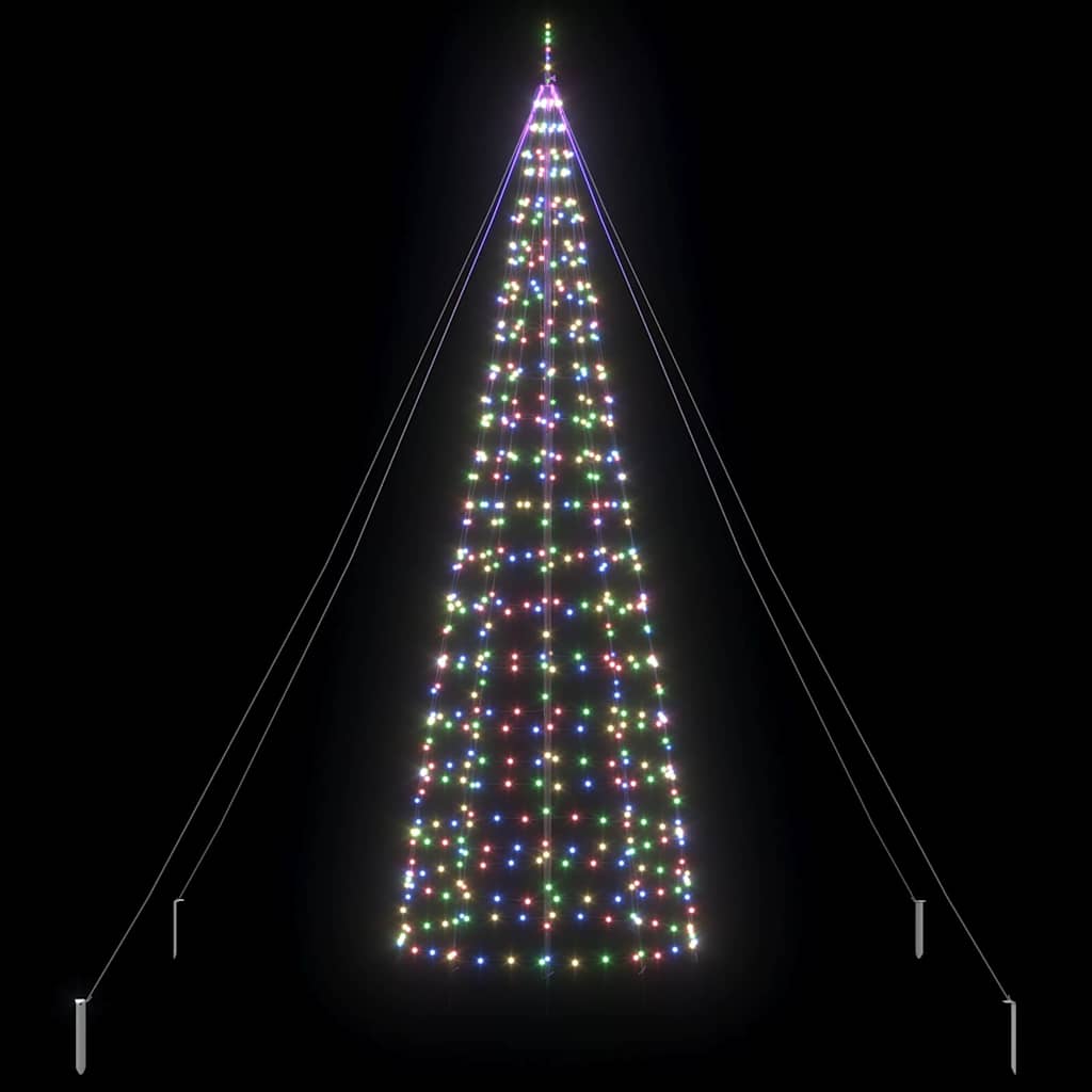 LED Kerstboom met Grondspiesjes Multikleur 400 cm IJzer is nu te koop bij PeponiXL, paradijselijk wonen!