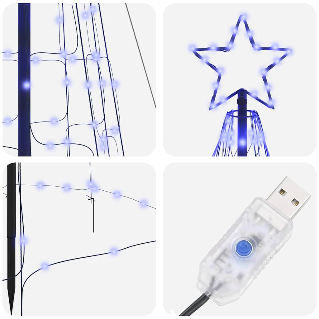 LED Kerstboom met Grondspiesjes met 800 LED Blauw 400 cm IJzer is nu te koop bij PeponiXL, paradijselijk wonen!
