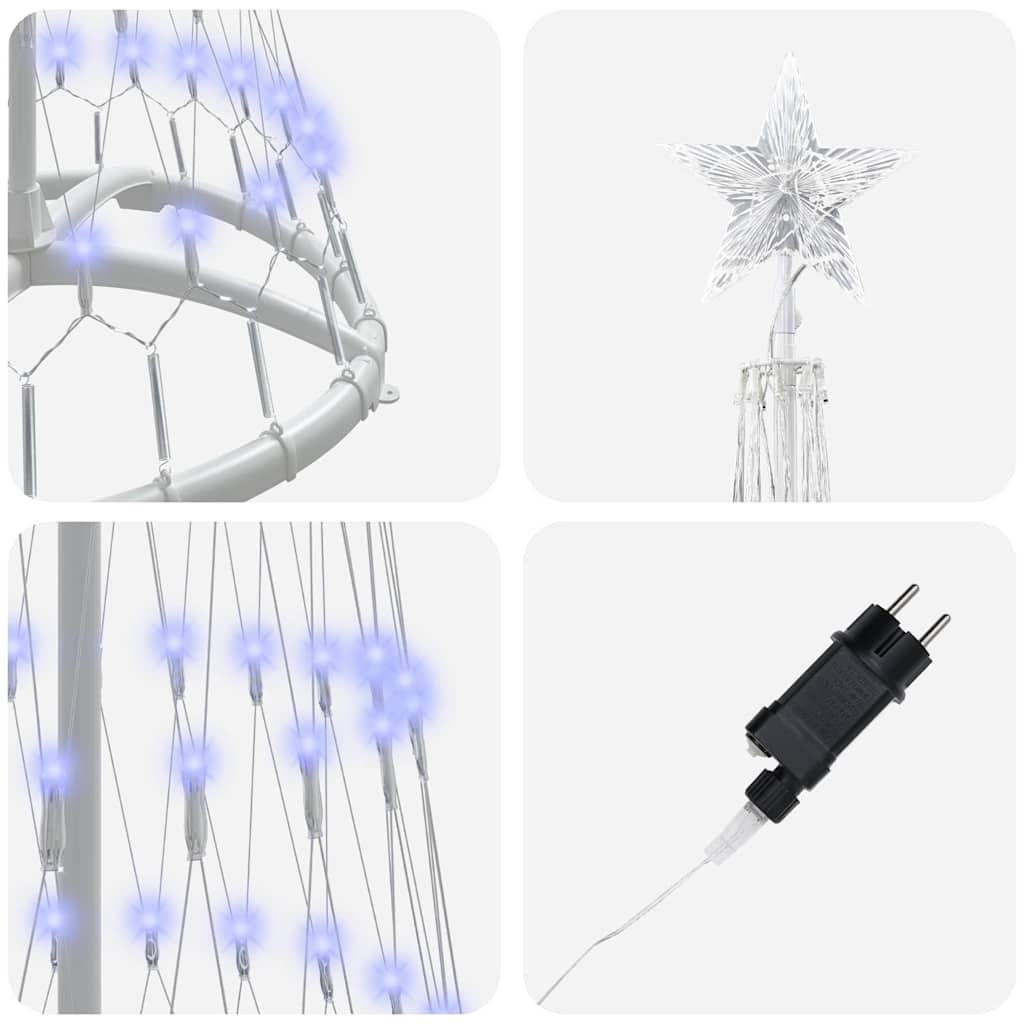 LED Kerstboom met 230 LED Blauw 51 x 51 x 190 cm Metaal is nu te koop bij PeponiXL, paradijselijk wonen!