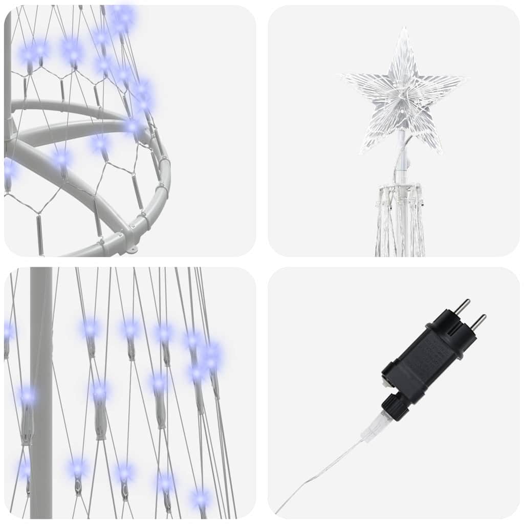 LED Kerstboom met 290 LED Blauw 70 x 70 x 250 cm Metaal is nu te koop bij PeponiXL, paradijselijk wonen!