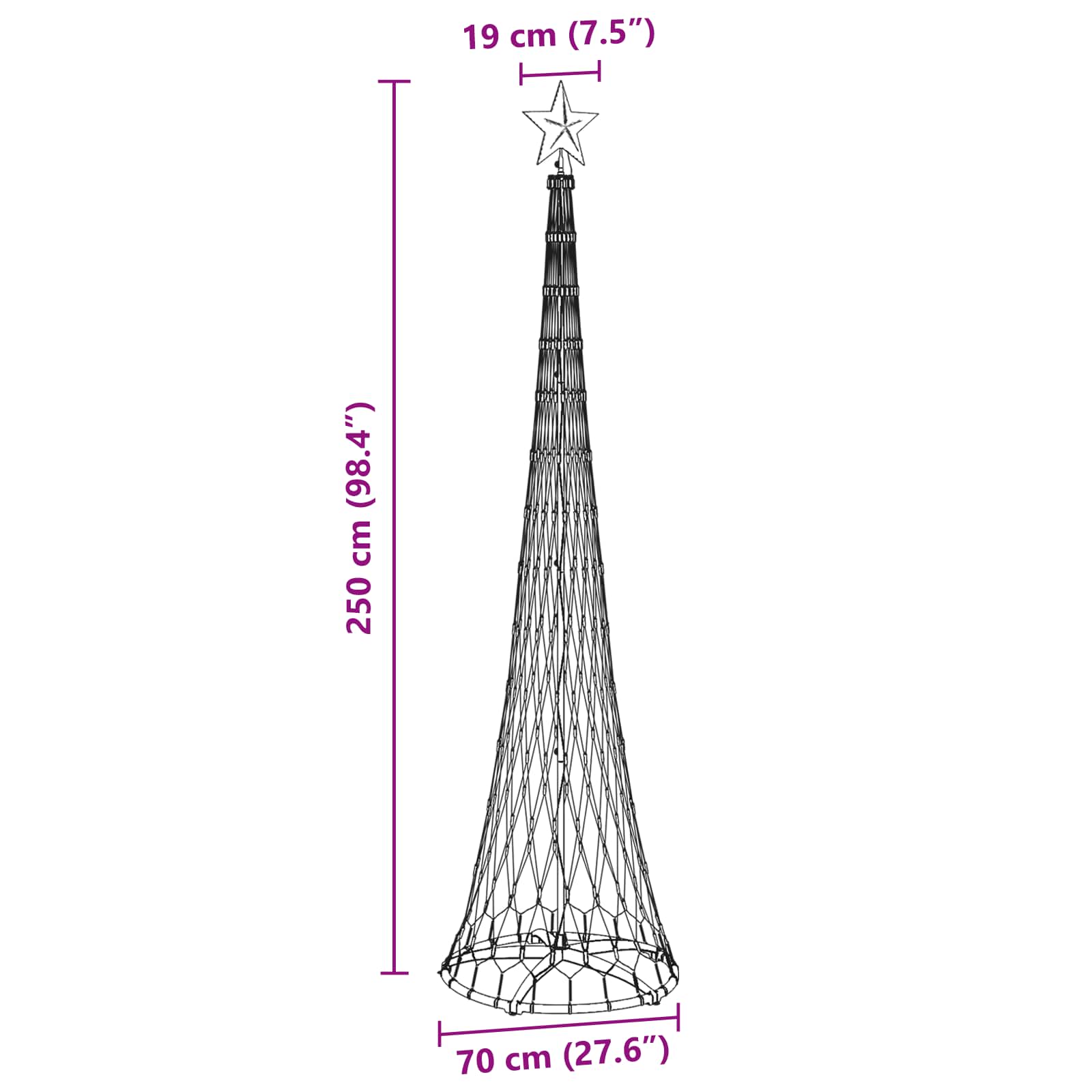 LED Kerstboom met 290 LED Blauw 70 x 70 x 250 cm Metaal is nu te koop bij PeponiXL, paradijselijk wonen!
