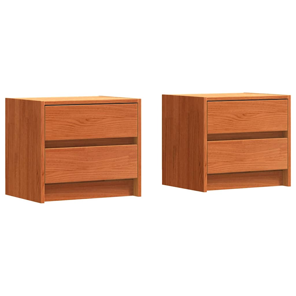 Nachtkastjes 2 pcs Wasbruin 40 x 30.5 x 35.5 cm Grenenhout is nu te koop bij PeponiXL, paradijselijk wonen!