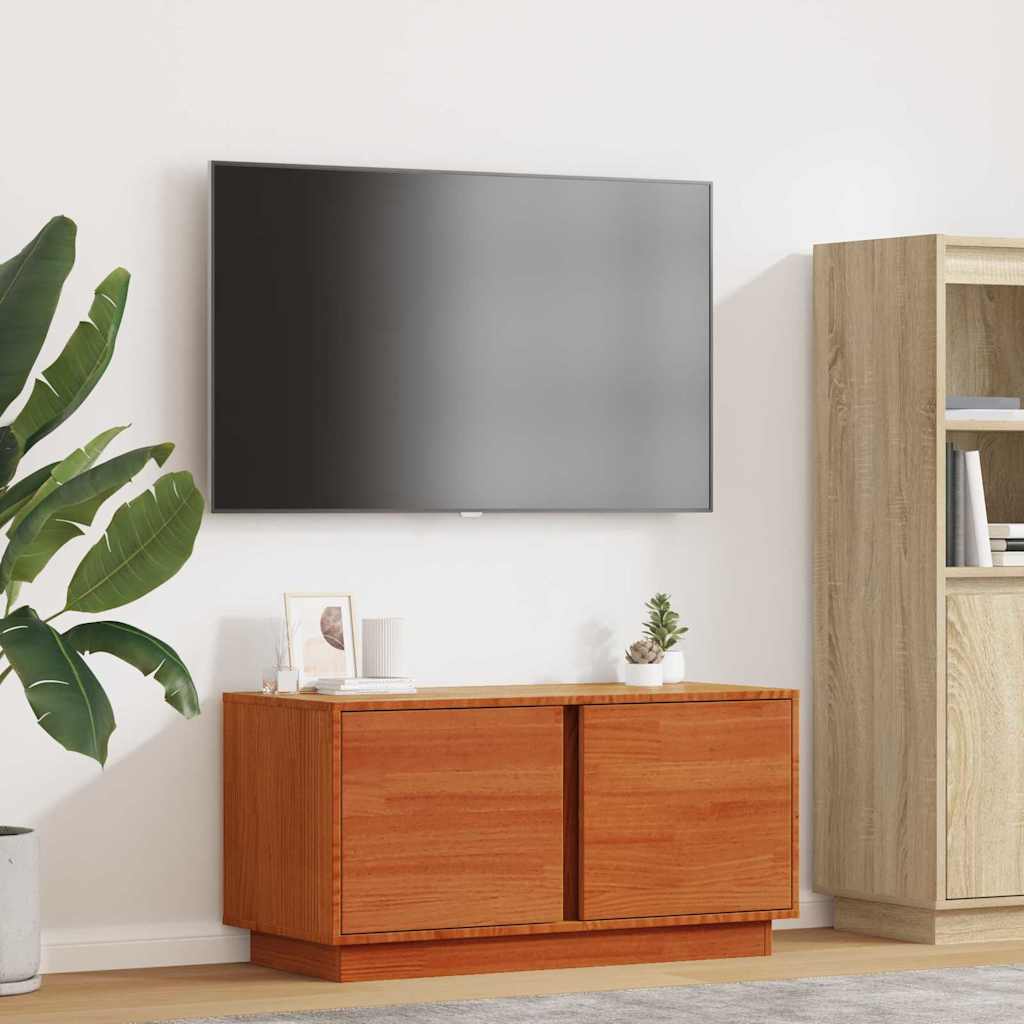 TV-kast Wasbruin 80 x 35 x 40,5 cm Massief grenenhout is nu te koop bij PeponiXL, paradijselijk wonen!