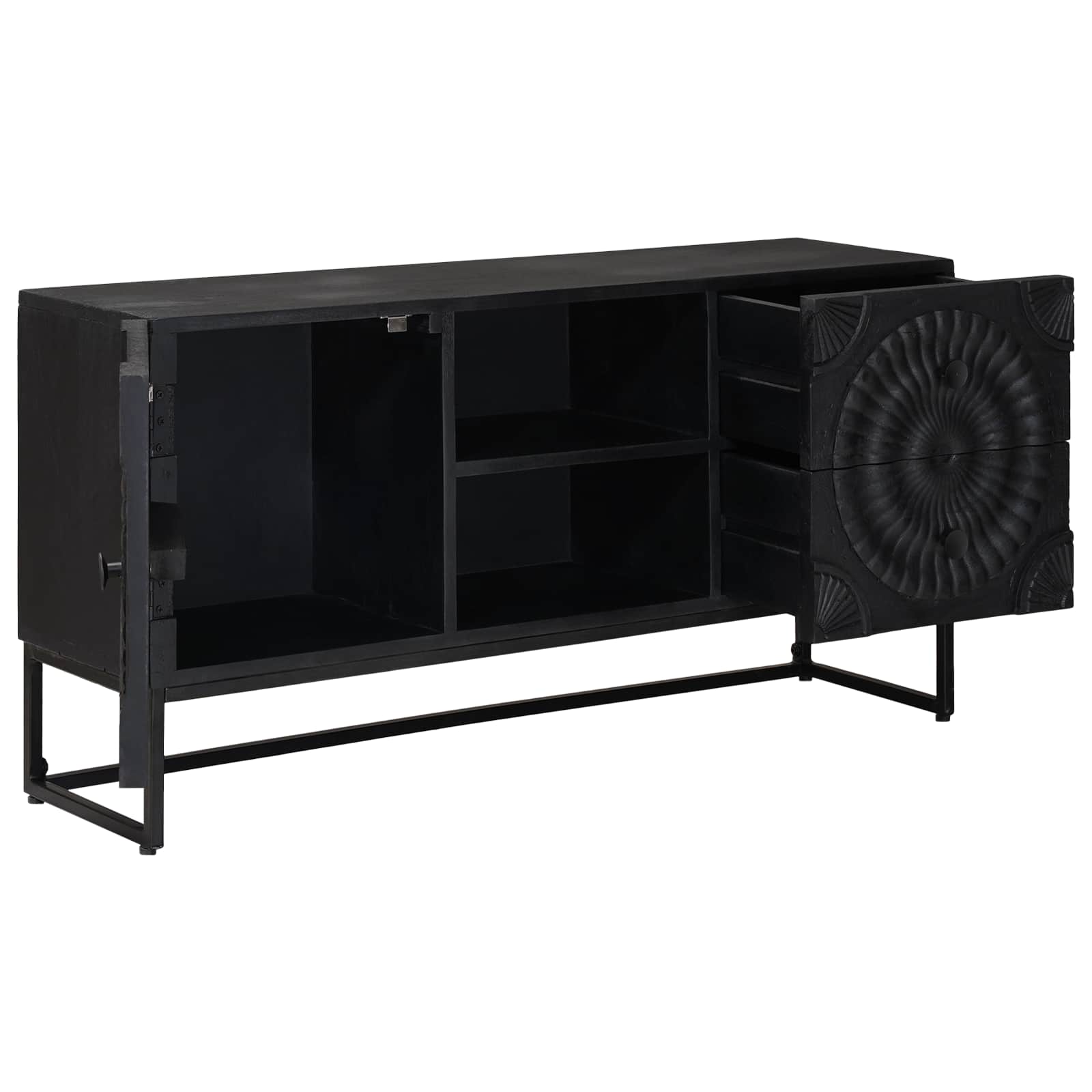 TV-kast met lade met plank met opslag Zwart 105 x 30 x 54 cm is nu te koop bij PeponiXL, paradijselijk wonen!