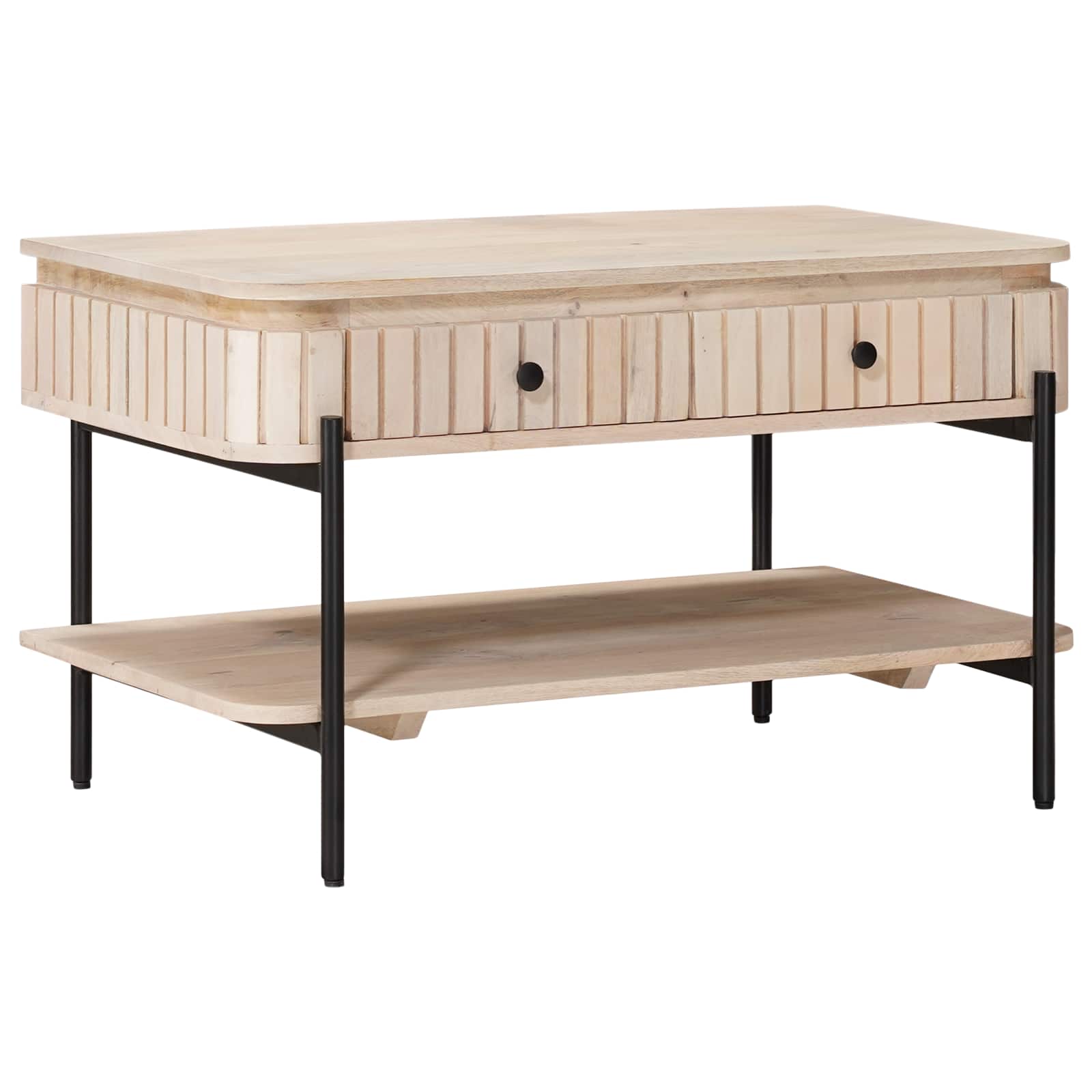 Handgemaakte Koffietafel Wit 85 x 45 x 50 cm Massief Mango Hout is nu te koop bij PeponiXL, paradijselijk wonen!