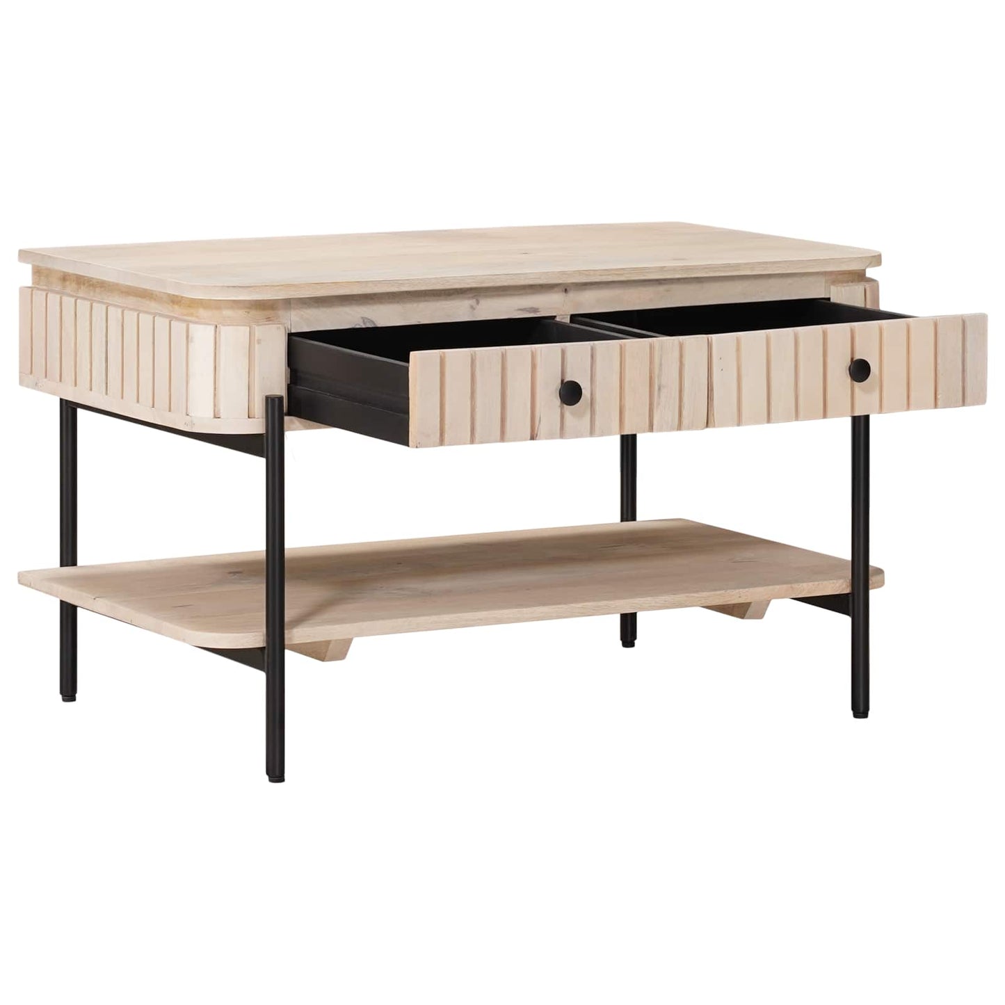 Handgemaakte Koffietafel Wit 85 x 45 x 50 cm Massief Mango Hout is nu te koop bij PeponiXL, paradijselijk wonen!