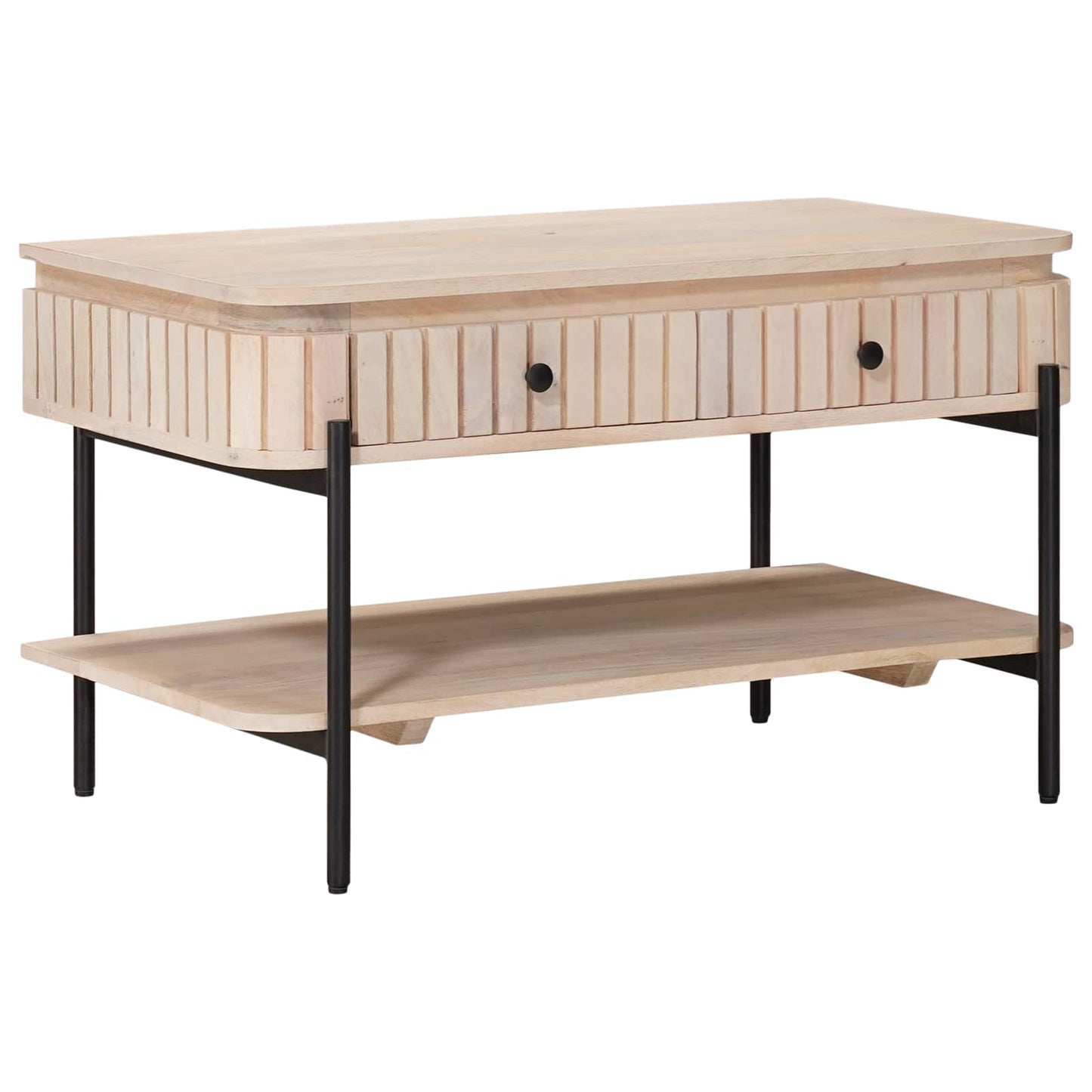 Handgemaakte Koffietafel Wit 85 x 45 x 50 cm Massief Mango Hout is nu te koop bij PeponiXL, paradijselijk wonen!