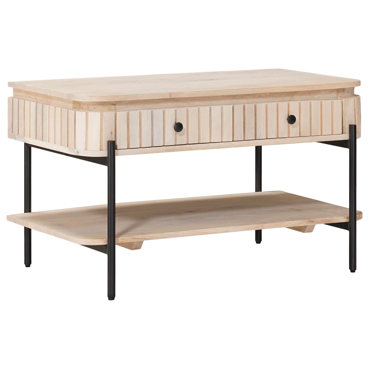 Handgemaakte Koffietafel Wit 85 x 45 x 50 cm Massief Mango Hout is nu te koop bij PeponiXL, paradijselijk wonen!