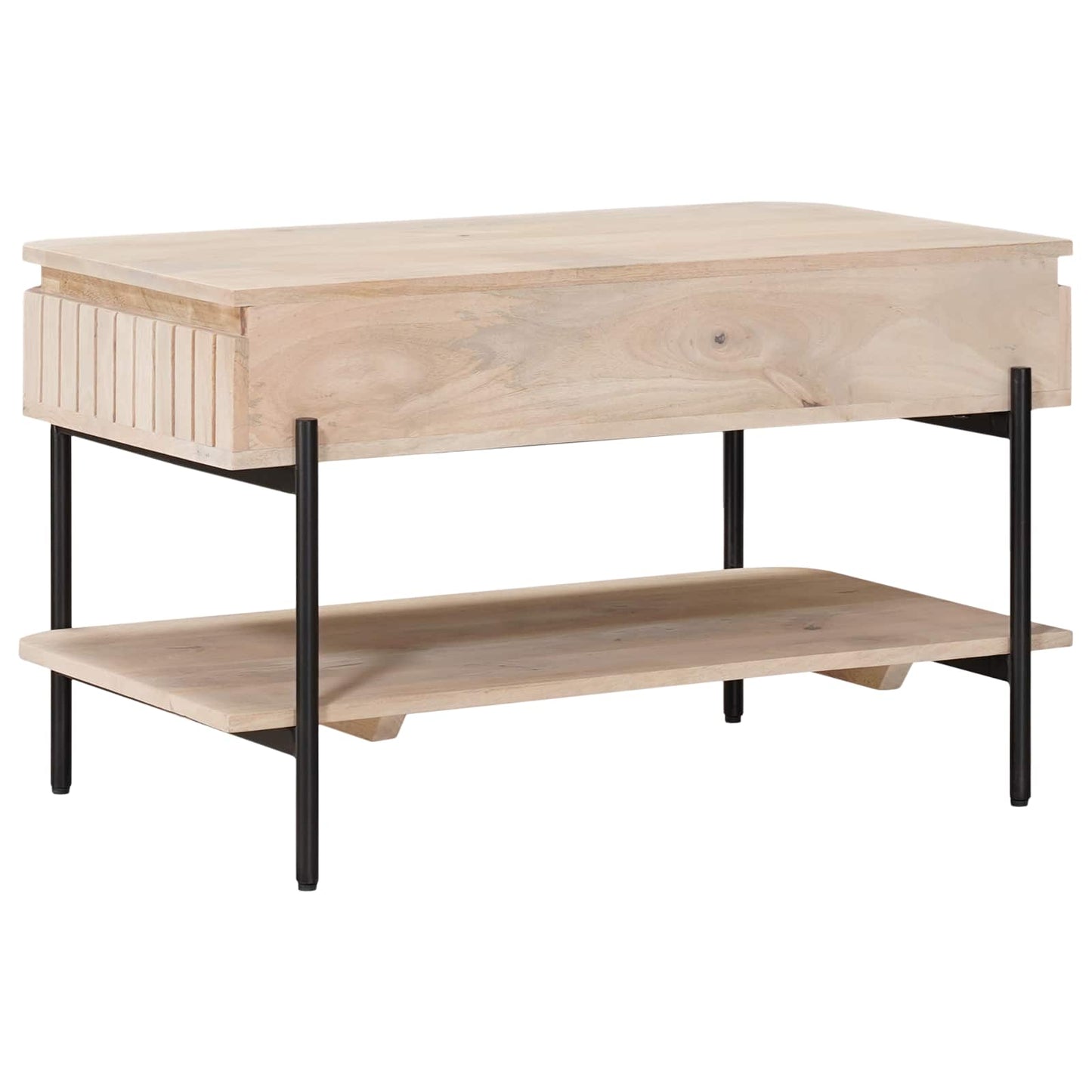 Handgemaakte Koffietafel Wit 85 x 45 x 50 cm Massief Mango Hout is nu te koop bij PeponiXL, paradijselijk wonen!
