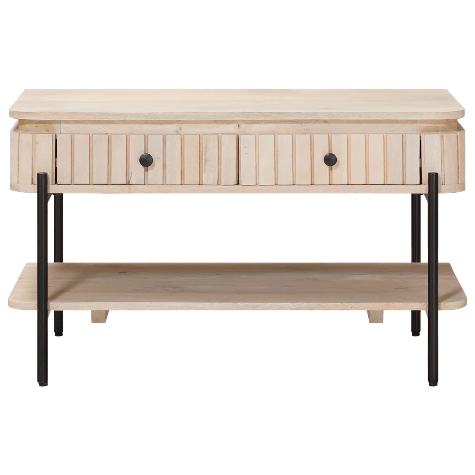 Handgemaakte Koffietafel Wit 85 x 45 x 50 cm Massief Mango Hout is nu te koop bij PeponiXL, paradijselijk wonen!