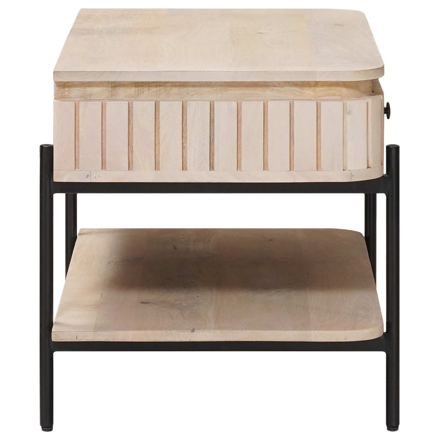 Handgemaakte Koffietafel Wit 85 x 45 x 50 cm Massief Mango Hout is nu te koop bij PeponiXL, paradijselijk wonen!