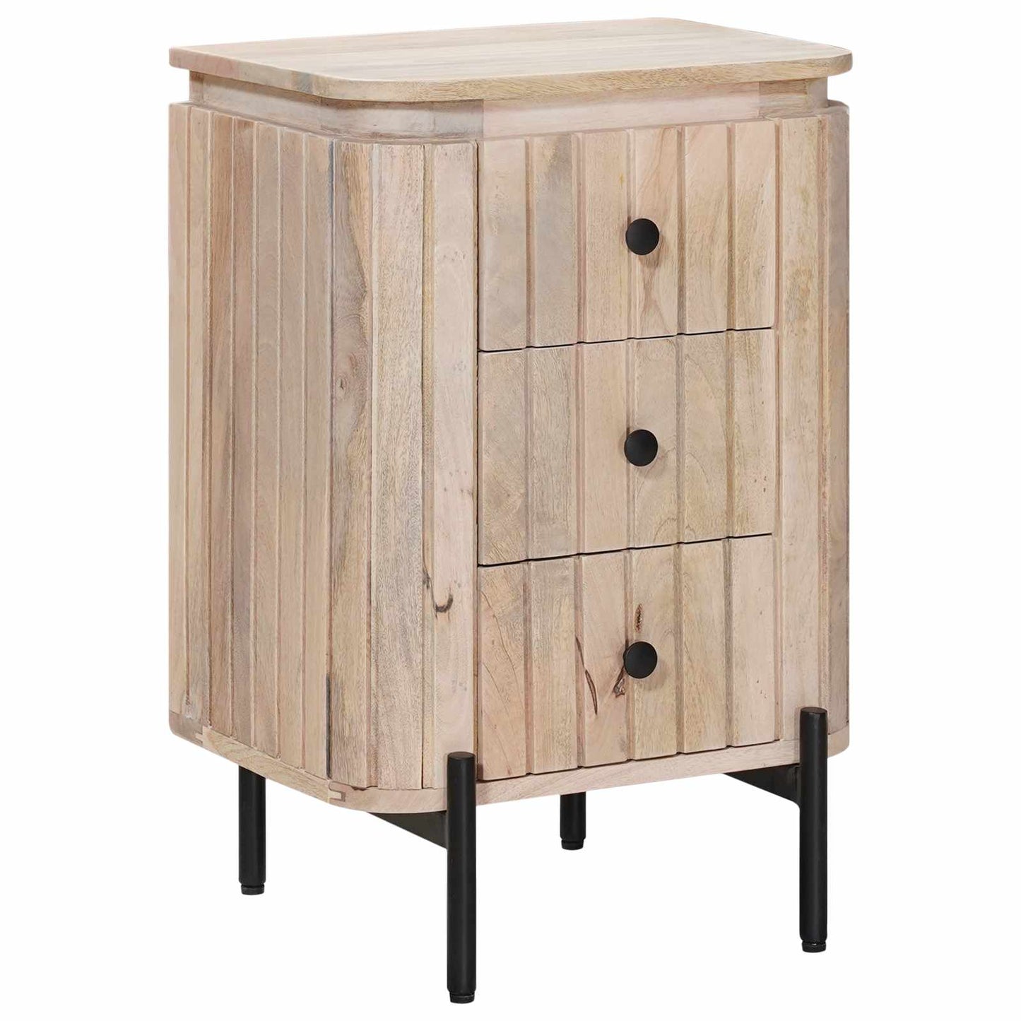 Handgemaakt nachtkastje Wit 40 x 30 x 60 cm Massief Mango Hout is nu te koop bij PeponiXL, paradijselijk wonen!
