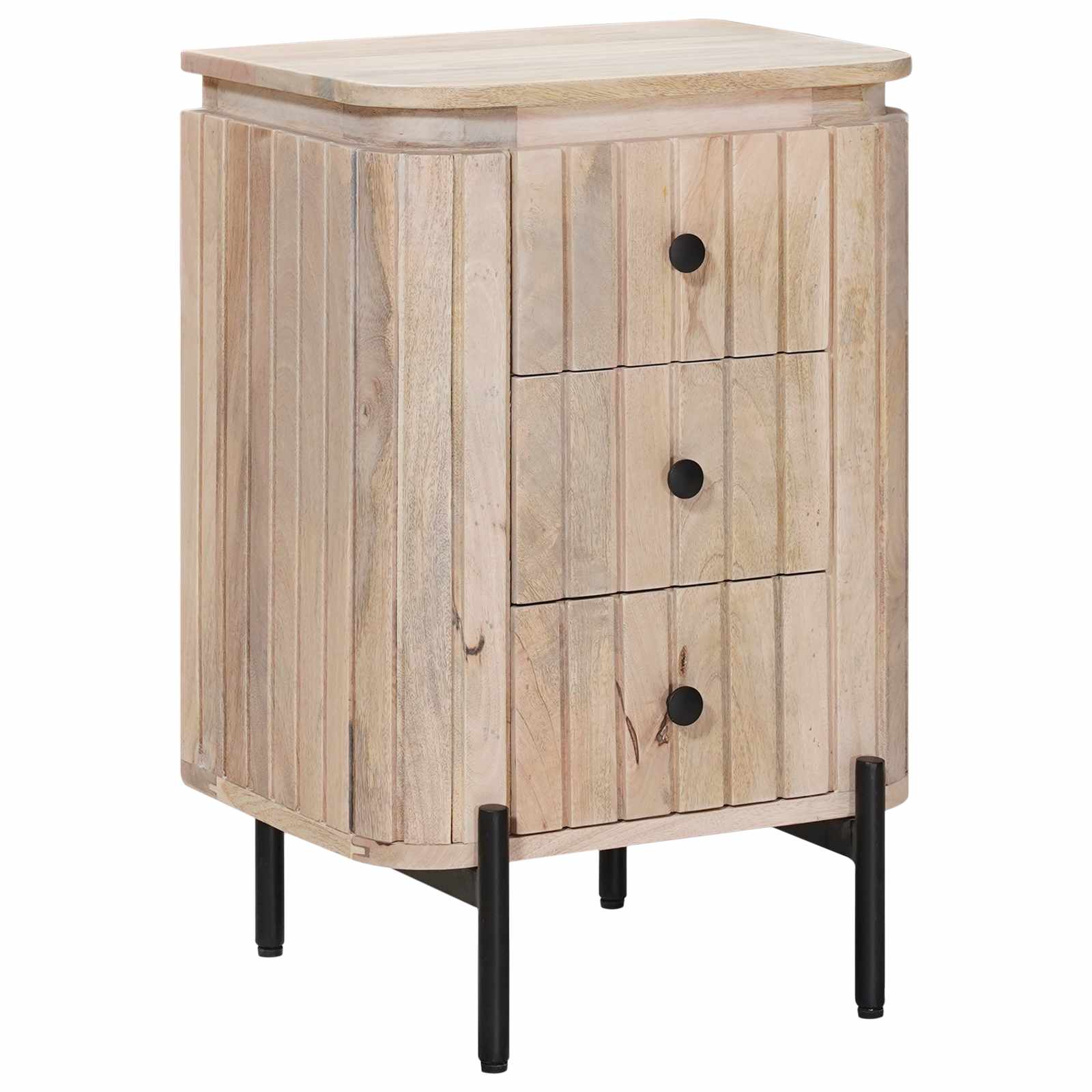 Handgemaakt nachtkastje Wit 40 x 30 x 60 cm Massief Mango Hout is nu te koop bij PeponiXL, paradijselijk wonen!