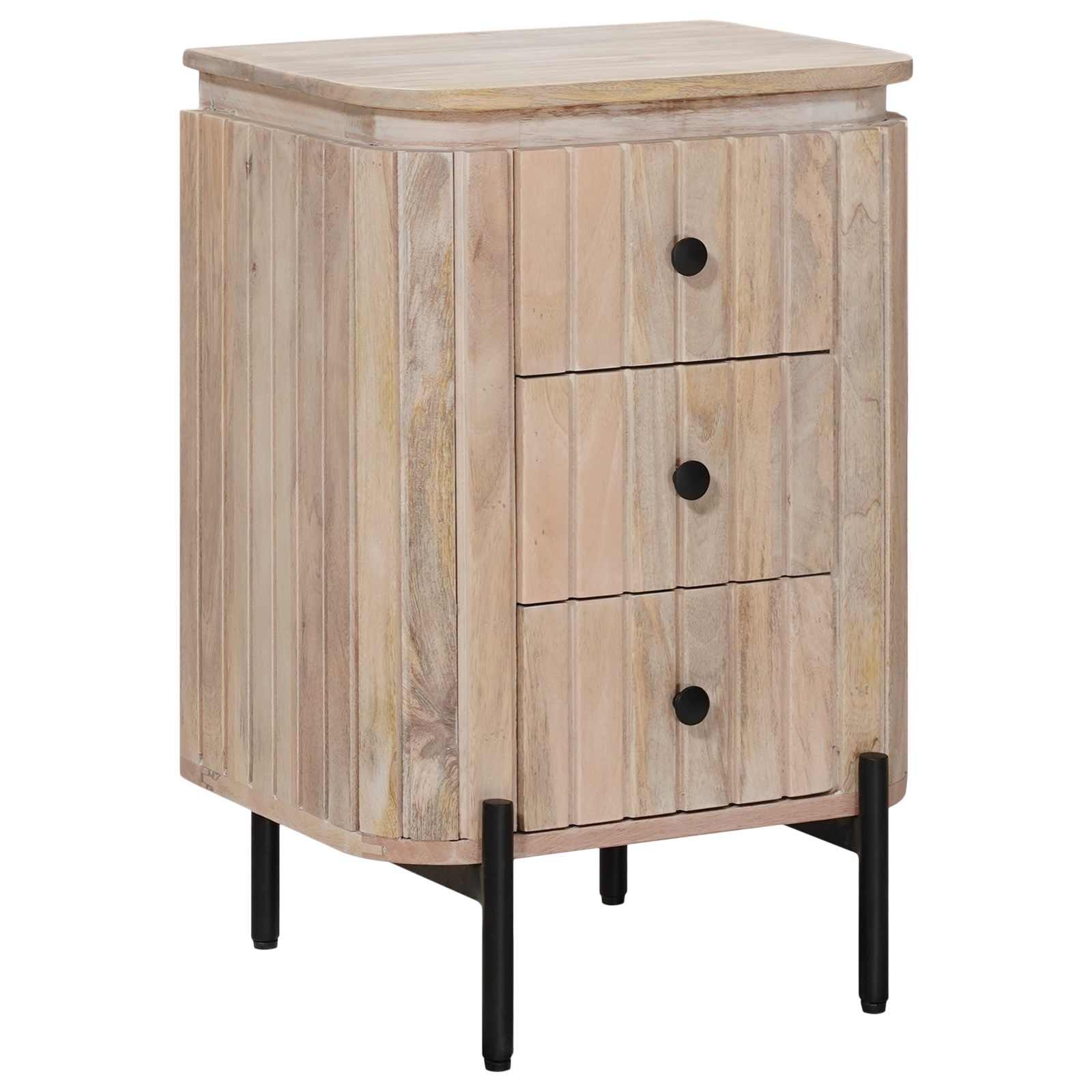 Handgemaakt nachtkastje Wit 40 x 30 x 60 cm Massief Mango Hout is nu te koop bij PeponiXL, paradijselijk wonen!