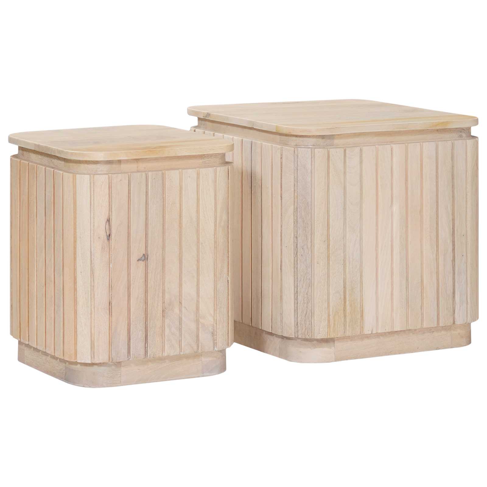 Handgemaakte Bijzettafel Set 2 pcs Wit 45 x 45 x 45 cm is nu te koop bij PeponiXL, paradijselijk wonen!