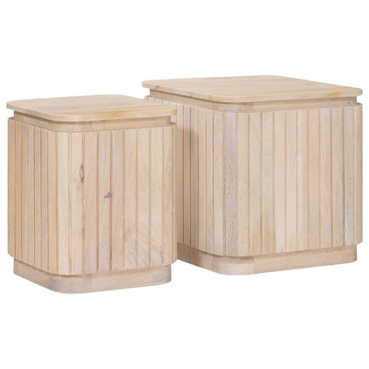 Handgemaakte Bijzettafel Set 2 pcs Wit 45 x 45 x 45 cm is nu te koop bij PeponiXL, paradijselijk wonen!
