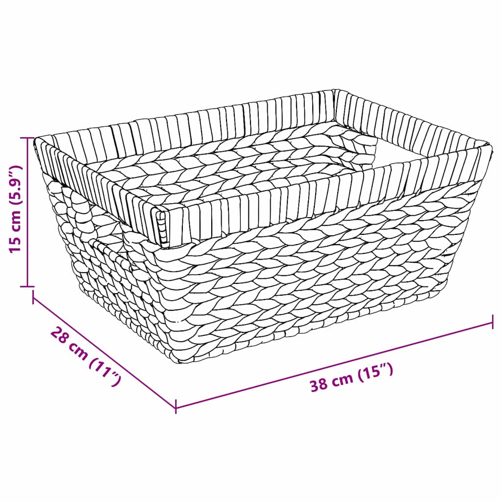 Opslagmanden 2 pcs Naturel 38 x 28 x 15 cm Waterhyacint is nu te koop bij PeponiXL, paradijselijk wonen!