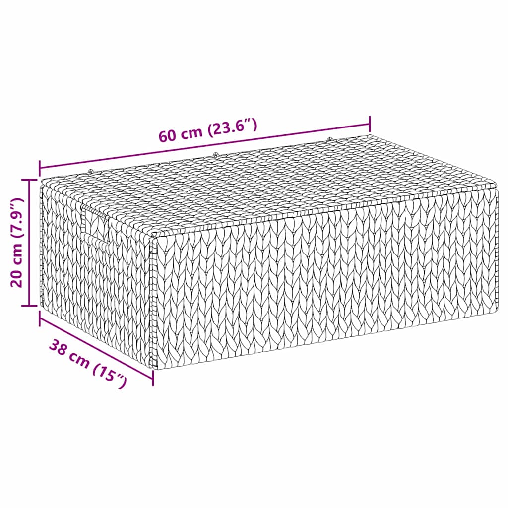 Opbergbox Naturel 60 x 38 x 20 cm Waterhyacint