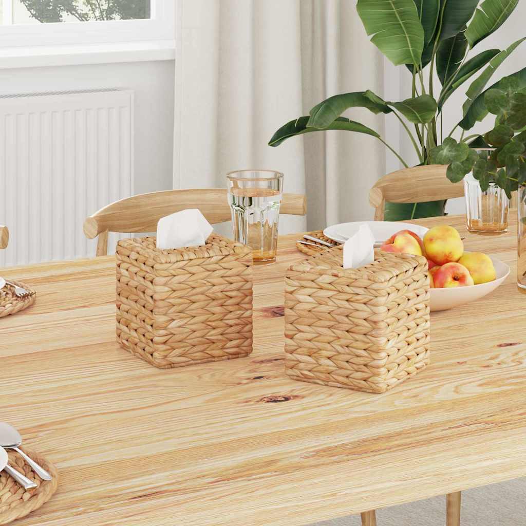 Tissueboxhoezen 2 pcs Waterhyacint 14,5 x 14,5 x 15 cm Naturel is nu te koop bij PeponiXL, paradijselijk wonen!